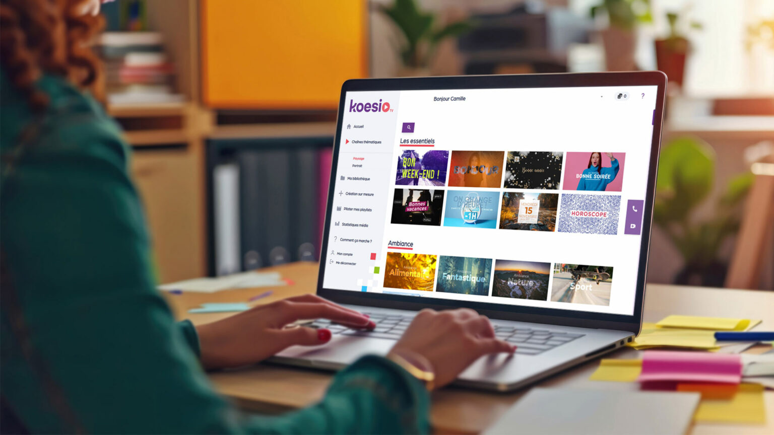 Interface de la Koesio TV, les chaînes thématiques
