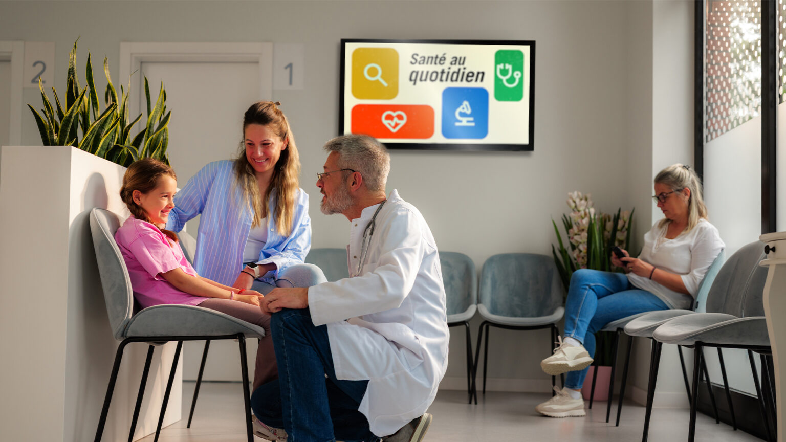 Salle d'attente médecin avec affichage dynamique - Koesio TV