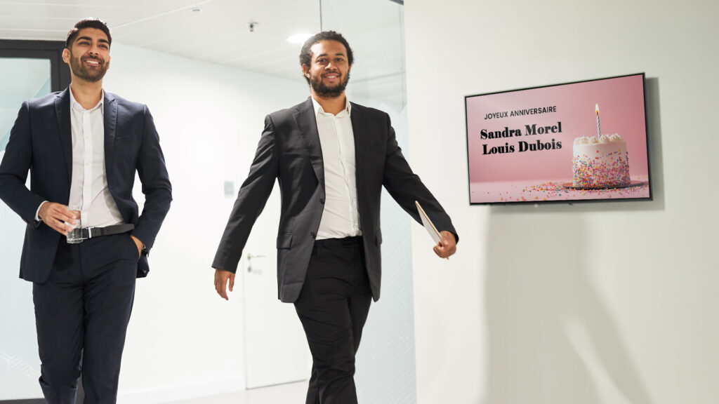 Affichage automatique des anniversaires dans une entreprise avec Koesio TV