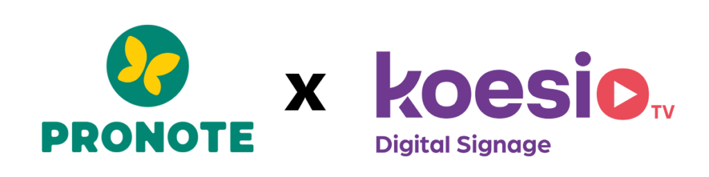 Pronote et Koesio TV diffusent vos informations en un clic sur vos écrans d'affichage dynamique dans vos établissements scolaires